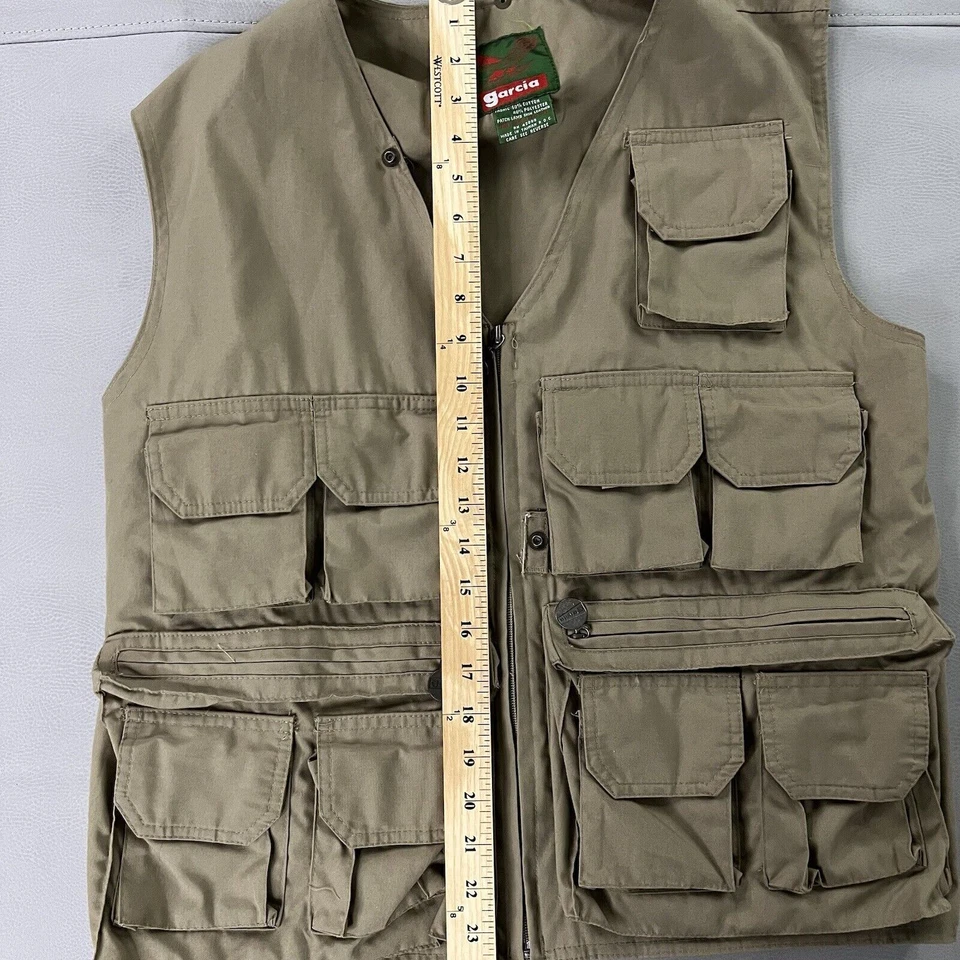VTG Men Khaki Photography Safrai Hunt Fly Fish PFG Utility Skate Vest-XL-0554 - Image 4 of 4
