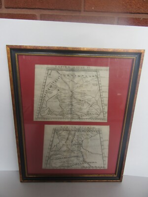 Antique 16th Century 1574 Ziletti Ptolemy & Venice Map Plates Framed