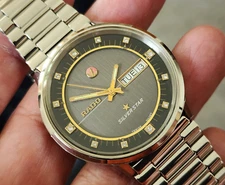 MINT RARE VINTAGE RADO SILVER STAR WRISTWATCH 1970'S PERFECT WORKING GENTS 1.