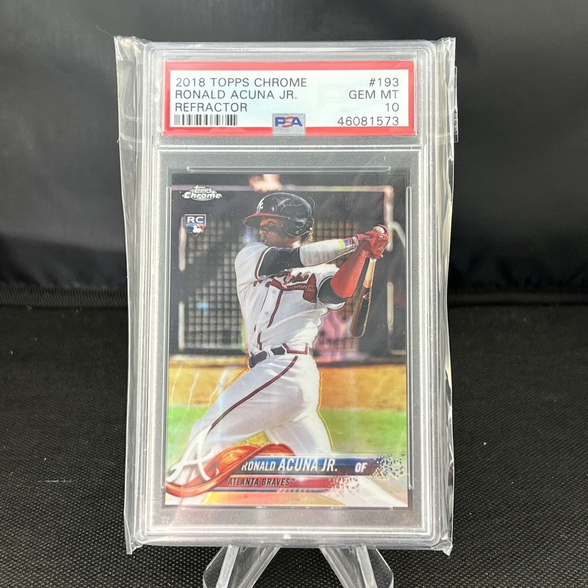 2018 Topps Chrome #193 REFRACTOR Ronald Acuna Jr. RC Braves PSA 10