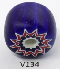Centerpiece Cobalt Blue Chevron African Trade Bead  V134  BG 64
