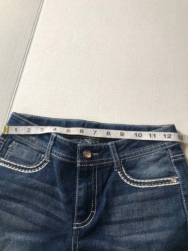 unbranded sz.10 girls jeans jewels flap bk pkts VGC Adjustable Waist Rhinestones - Picture 6 of 10