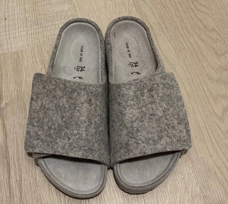 BIRKENSTOCK x FEAR OF GOD LOS FELIZ CEMENT SIZE EU34/US4 100% AUTHENTIC DS W/BOX - Image 3 of 4
