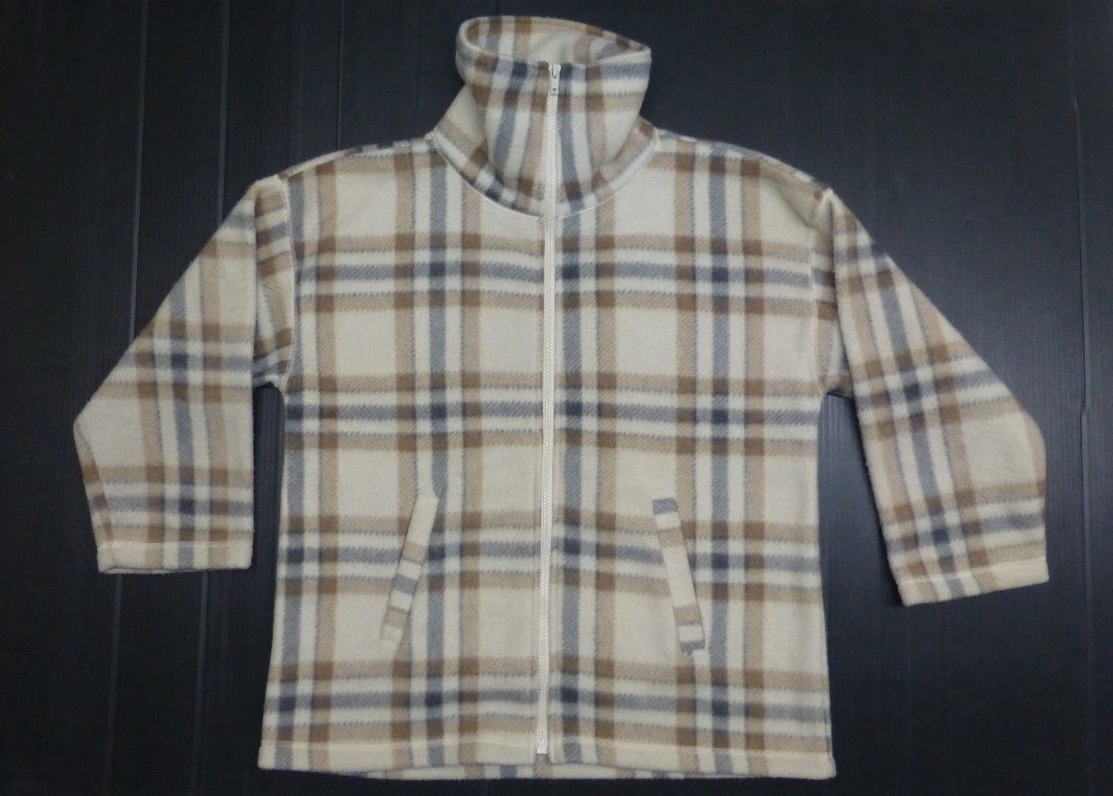 Northwest Outfitters Coat Womens M PT Beige Plaid Full Zip Coat Jacket EUC