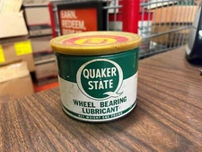 Vintage Quaker State Wheel Bearing Lubricant 1lb Tin Can Plastic Lid