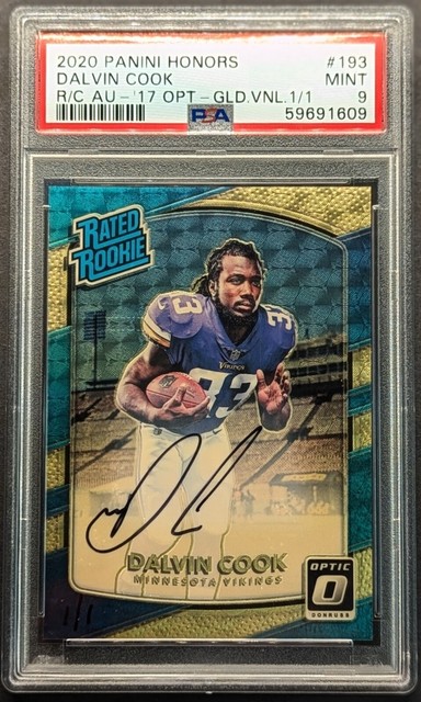 Dalvin Cook 1/1 Rookie Auto Optic Gold Vinyl PSA 9 Mint RC