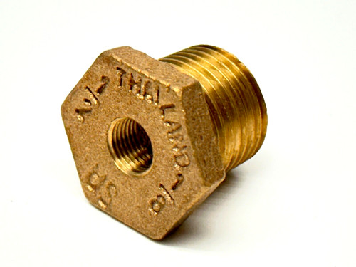 SA 1/2" x 1/8" NPT Hex Bushing Brass