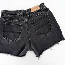 Vintage Riders by Lee Black Denim High Rise Cutoff Shorts 29" Waist