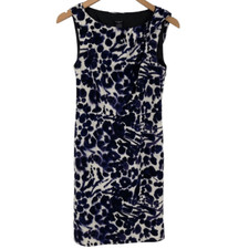 Ann Taylor Sheath Dress Sleeveless Above Knee Lined Ivory Blue Purple Women 2