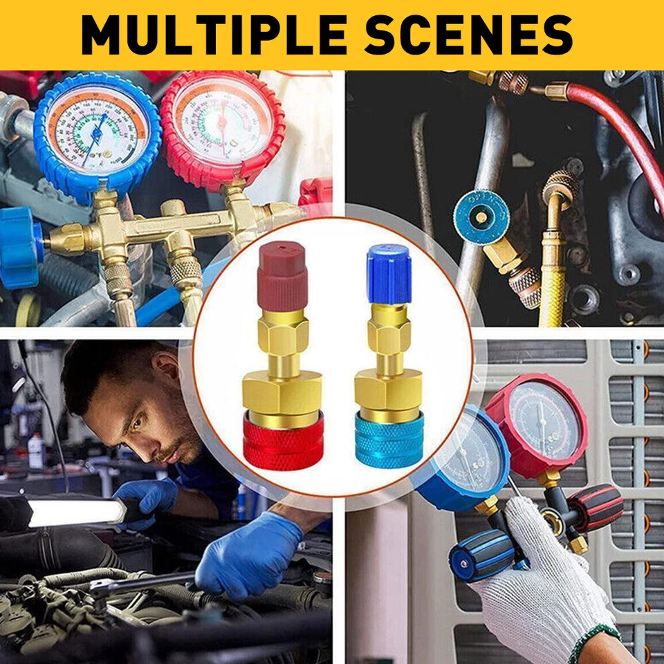 Kit adaptador de conversión rápida R1234yf a acoplador R134a coche se adapta a aire acondicionado lado alto bajo Foto 3 de 4