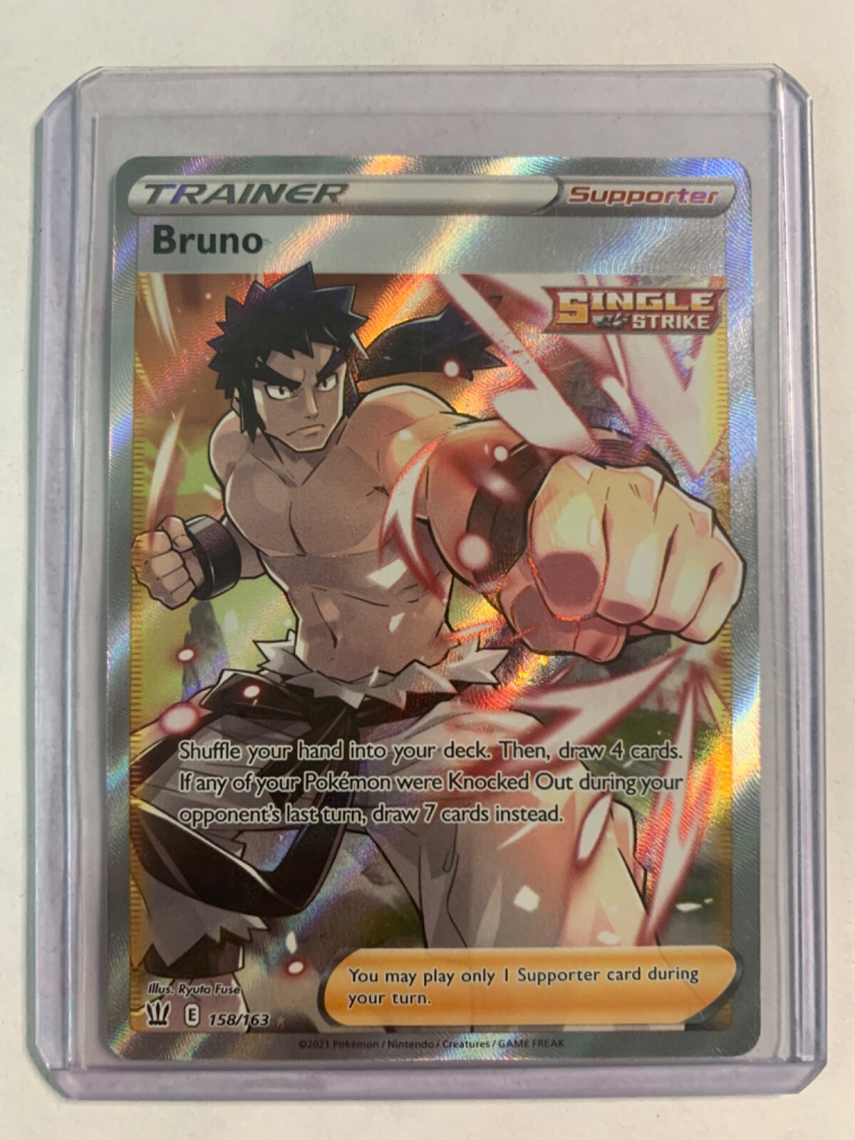 Bruno 158/163 Battle Styles Ultra Rare Holo Pokemon TCG Card NM