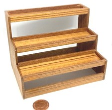 Dolls House Teak Colour Wood Shelf Display 1:12 Scale Miniature Accessory tumdee