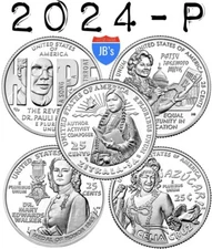 2024-P U.S. American Women Series Quarters UNCIRCULATED 5 Coin Set *JB's Coins*