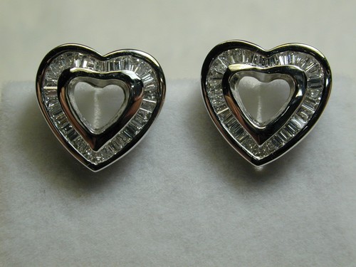Pendientes corazón diamante blanco 14k 0,58 quilates dos VS-H (tienda cerrada) M-MQTH - Imagen 1 de 4