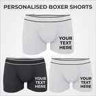 Personalised Mens Boxer Shorts Custom Text Underwear Pants Groom Wedding Gifts