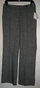 Calvin Klein Pantalones De Vestir Nuevo con etiquetas nuevo para mujer 4 X  30 Gris Oscuro B\u0026W Tweed Classic Fit | eBay