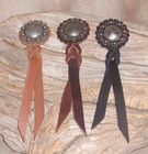 1 New 1.5" Old Silver Berry Concho With Laced Leather Strap You Choose Color G&E