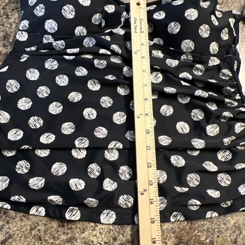 LYSA Badeanzug Oberteil 14W 15W Swim Tankini wattiert Knoten Schleife geraffte Seiten schwarz - Bild 9 von 9