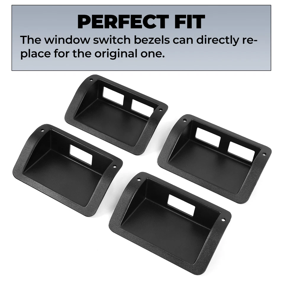 Комплект из 4 алюминиевых внутренних выключателей стеклоподъемников для Hummer H1 1992 - 2006 годов выпуска - Изображение 3 из 4