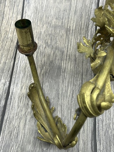 Antique Gilt Candelabra Hanging Chandelier Brass Rococo Style Hollywood Regency - Picture 7 of 20