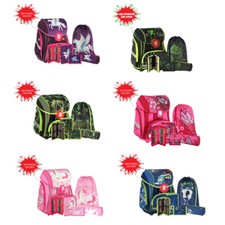 SPIRIT Schulranzen Set Jungen Mädchen 3D SMART 5tlg LED Mäppchen Turnbeutel Etui