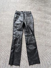 vintage Y2K jeans HARLEY DAVIDSON pants 28x34 black MOTORCYCLE leather