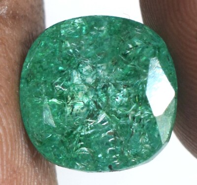 Colombian Emerald 9.75 Ct Natural Cushion Gemstone Certified E6638 Best Sale