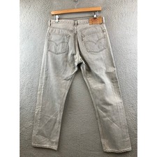 Vintage Levis 501 Button Fly Jeans Size 38x30 90s Gray Denim Made in USA