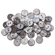 50Pcs Natural Shell Button 2 Hole 12.5mm Mother of Pearl Button Grey