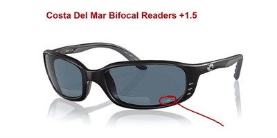 Costa Del Mar Brine Readers Sunglasses Matte Black Gray Plastic +1.50 w/case