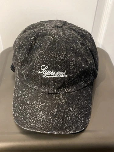 Casquette noire SS18 Supreme Side Pocket Script Logo 6 panneaux