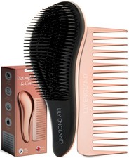 Lily England Detangling Comb  Hair Brush Set - Wide Tooth for All Hair Types