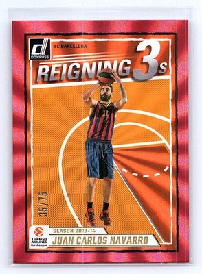 Juan Carlos Navarro 2024-25 Donruss EuroLeague #11 Reigning 3s Red Laser #/75