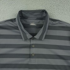 Under Armour Polo Shirt Mens 2XL Gray Stripe HeatGear Golf Performance Stretch