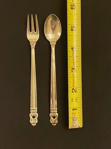 Royal Danish Sterling Cocktail / Seafood Fork and Spoon (LOT of 2)