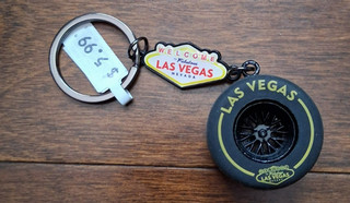 Las Vegas Rubber Tire Keychain Welcome to Fabulous Las Vegas Sign Charm Vegas