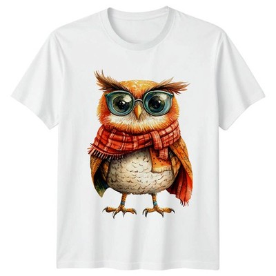 Süße Eule trägt Schal und Brille T-Shirt Natur Vogel Liebhaber Geschenk