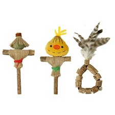 Josaner-zz Cat Toy 3-Piece Set: Catnip, Silvervine, Feather Bite Sticks