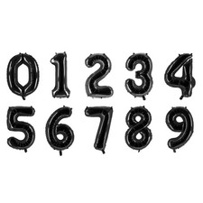 Folien Luftballon Zahl 0-9 Schwarz 100cm Party Silvester Geburtstag Deko