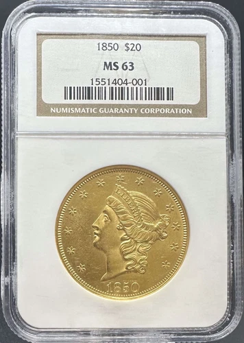 1850 $20 Liberty MS63 NGC (#PA1551404001)