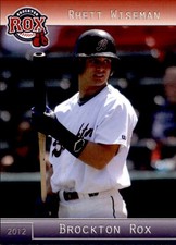 2012 Brockton Rox Grandstand #29 Rhett Wiseman Mansfield Massachusetts MA Card