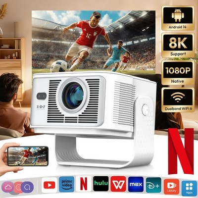 XGODY 4K 8K HD Beamer 12000LM LED Heimkino 5G WiFi Projektor Multimediaplayer