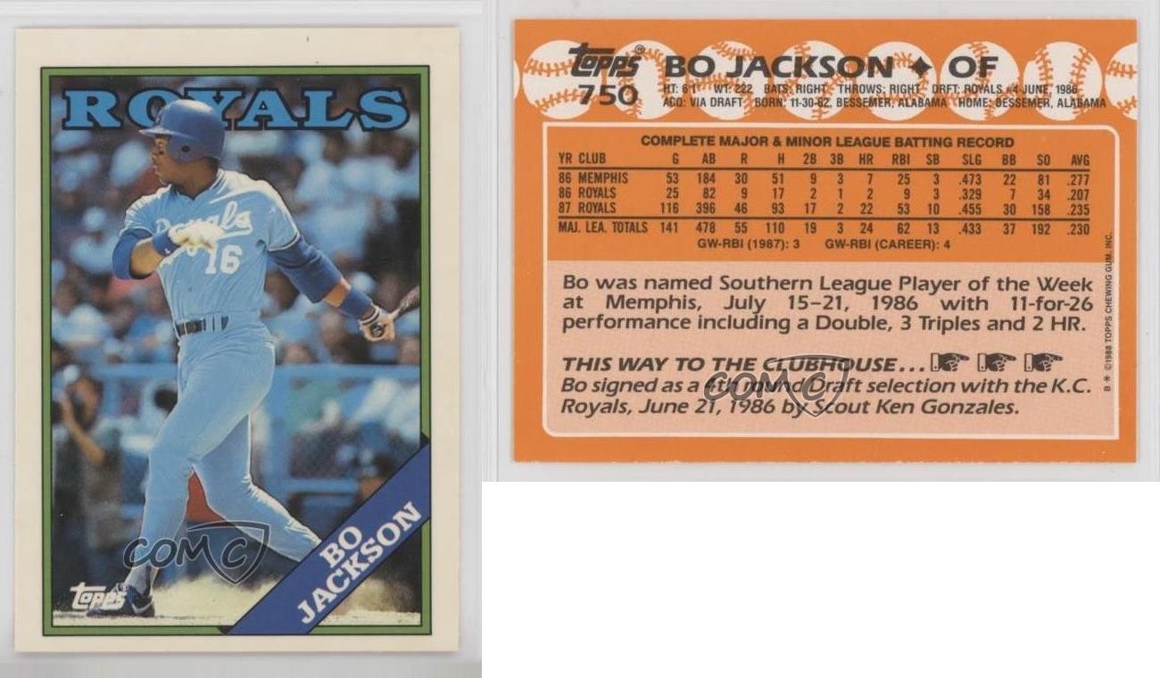 1988 Topps Collector's Edition (Tiffany) Bo Jackson #750