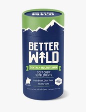 Dog Multivitamin Dental Chews Fresh Breath Plaque Tartar BetterWild 60ct New