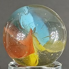 Vintage Tri-Color Cat's Eye Marble .58 Inches Near-Mint Condition