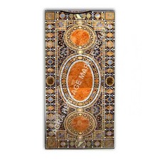 8'x4' Marble Center Dining Garden Table Top Multi Inlay Gemstone Home Decor E983