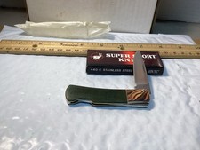 Vintage Valor Japan Super Sport Knife. Green Carbon Fiber. Nos In Box