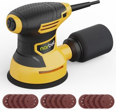 Orbital Sander 3.2A (380W), 14000RPM Max 6 Variable Speeds Random Orbit Sande...