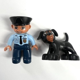 LEGO Duplo 5678 Policeman Police Officer Black Dog Building Town Set Complete