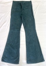 American Eagle Green Corduroy Boho Stretch Super Hi-Rise Flare Pants Size 2 S